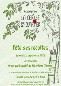 Affiche pour la fête des récoltes du verger de Belle Terre, 2026