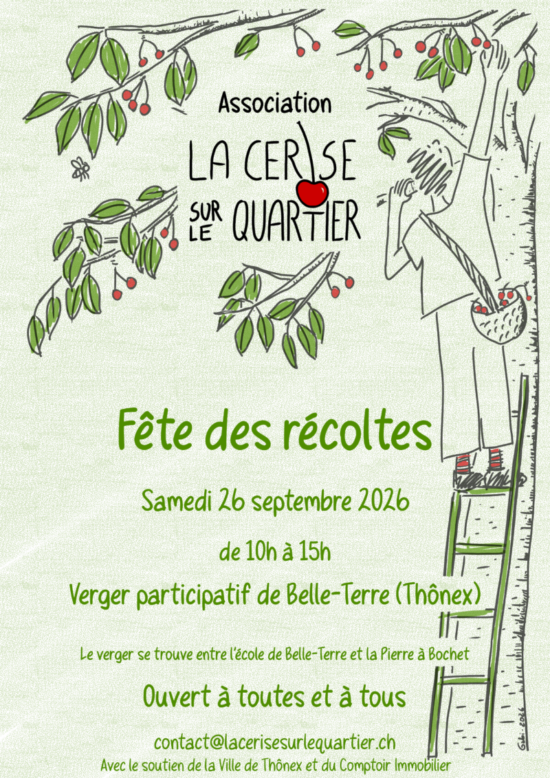 Affiche pour la fête des récoltes du verger de Belle Terre, 2026